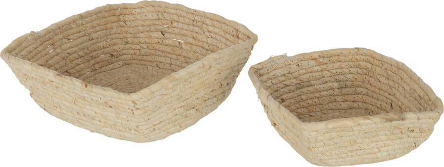 J-Line mand Vierkant Maïs polyester naturel large