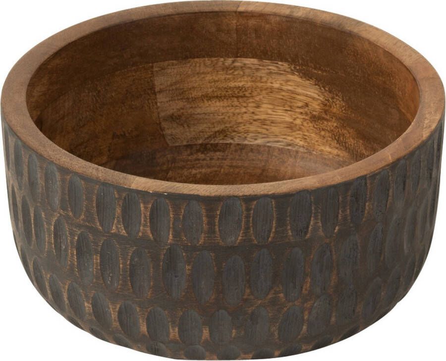 J-Line Mango kom hout bruin & zwart medium woonaccessoires