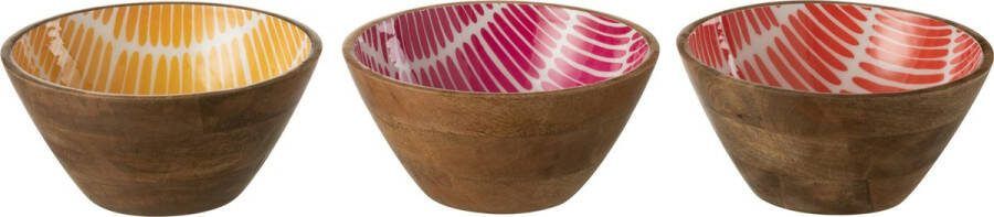 J-Line Kom Mango Hout Mix Medium Assortiment Van 3
