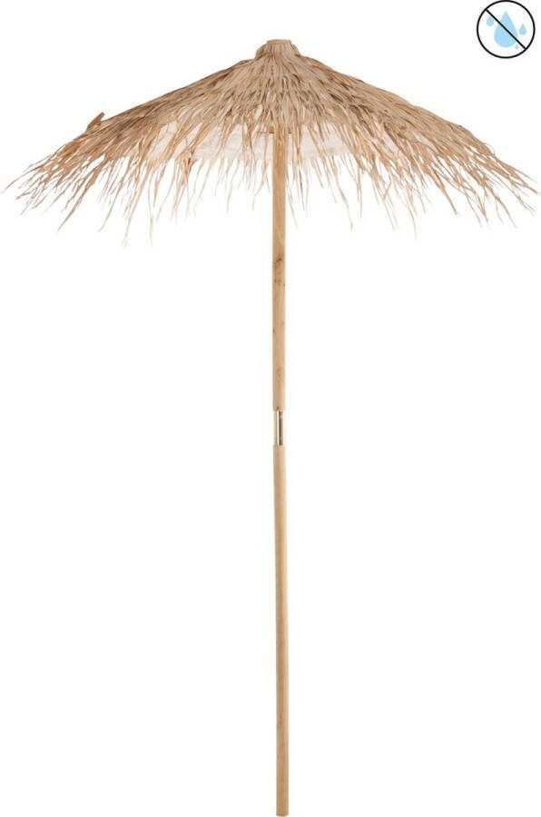 J-Line Parasol Bamboe Stro Naturel Small diameter 150 cm Bohemian Chique Blikvanger
