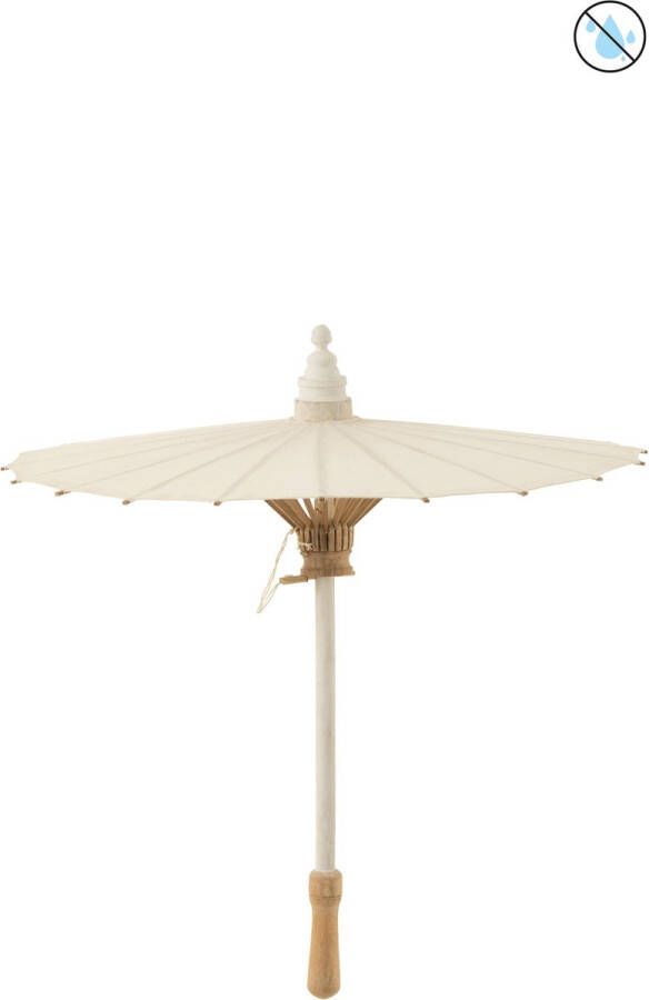 J-Line Parasol katoen hout wit