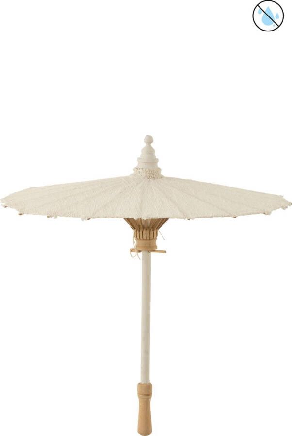 J-Line parasol Tumanggal textiel|hout wit