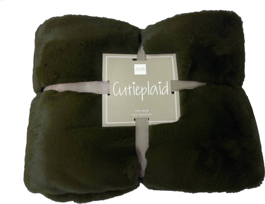J-Line Plaid Cutie Fleece Deken – Polyester – 180x130 cm – Groen