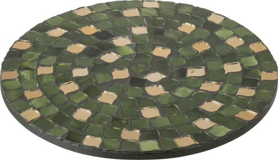 J-Line Mozaeik plateau dienblad glas groen medium woonaccessoires