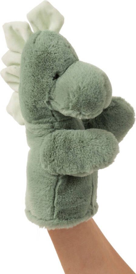J-Line pluche Dinosaurus Poppenkast textel groen