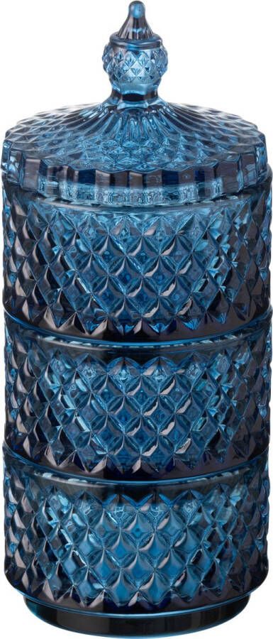 J-Line pot 3 lagen glas blauw