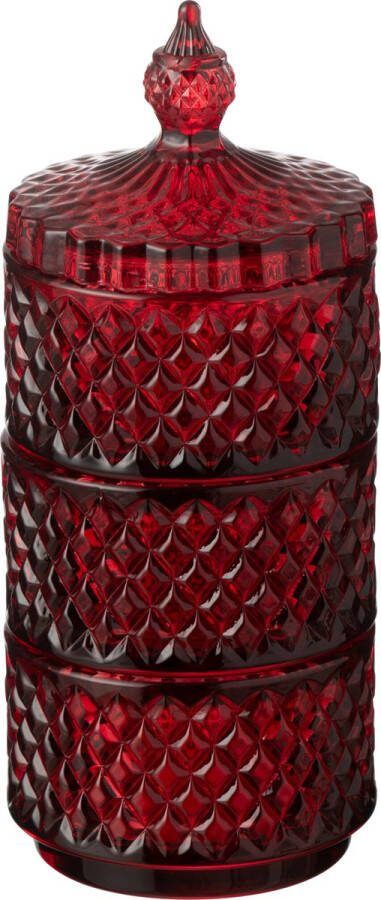 J-Line pot 3 lagen glas kersenrood