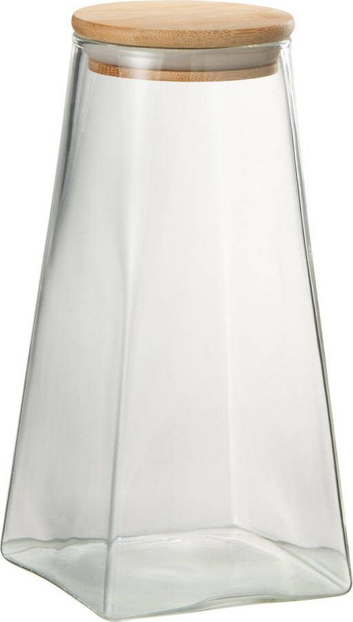 J-Line Pot In Glas Mona Glas|Bamboo Transparant|Naturel