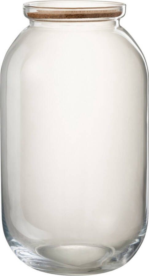 J-Line Pot Roxy Decoratief Glas Kurk Transparant Large