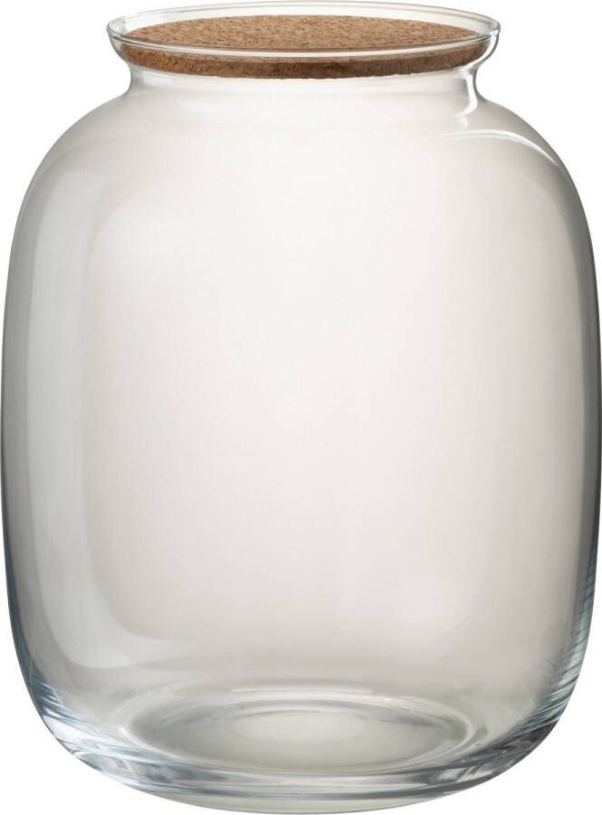 J-Line Pot Roxy Decoratief Glas Kurk Transparant Small