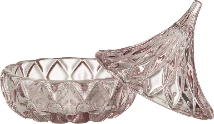 J-Line voorraadpot Puntig Geslepen glas roze
