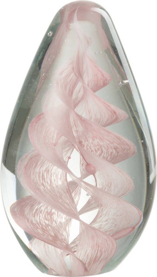 J-Line Presse Pap Spiraal Glas Roze Large