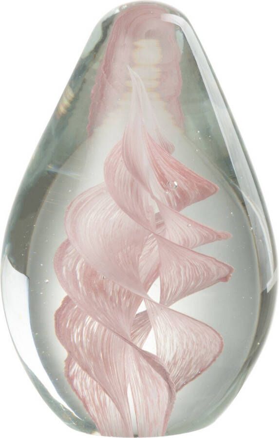 J-Line Presse Pap Spiraal Glas Roze Small