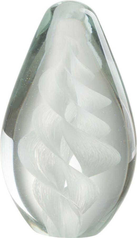 J-Line Presse Pap Spiraal Glas Wit Large