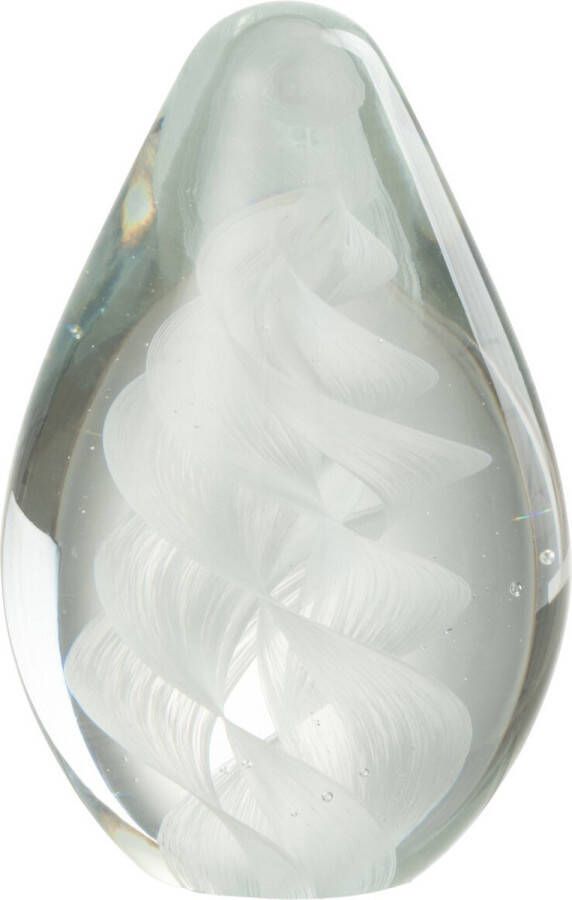 J-Line Presse Pap Spiraal Glas Wit Small