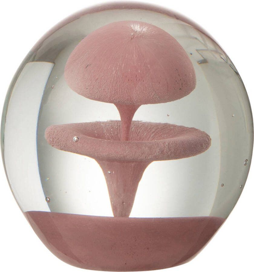 J-Line Presse Papier Bel Glas Roze Small