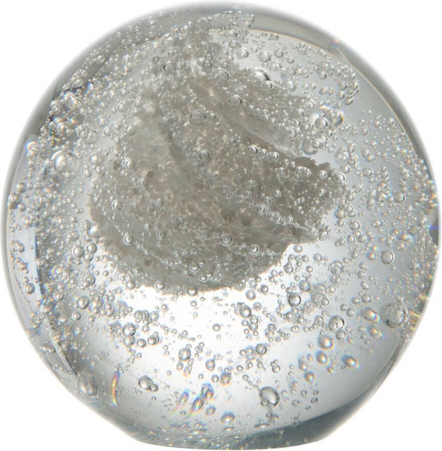 J-Line Presse Papier Bubbel Glas Zilver Small