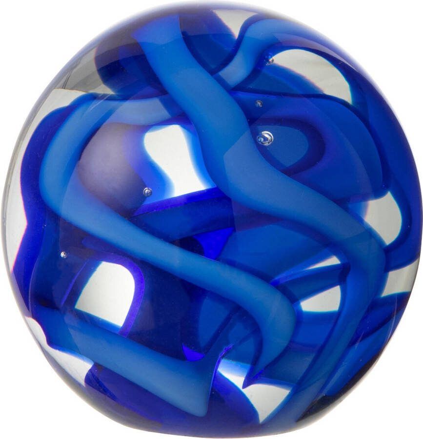 J-Line Presse Papier Slinger Glas Blauw Small