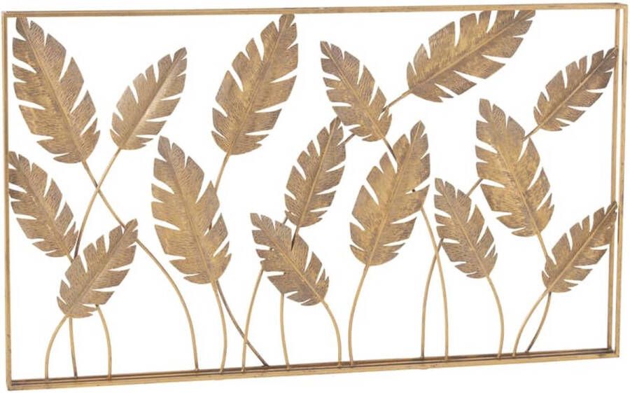 J-Line Safaary Wanddeco Bladeren Metaal Goud 119x70 CM