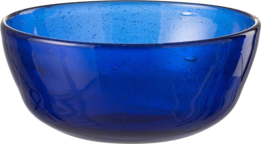 J-Line Schaal | glas | blauw | 15x15x(h)6.5 cm