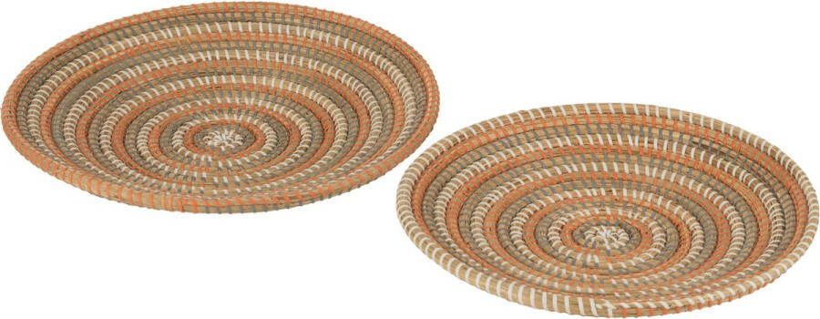 J-Line schaal Cirkel zeegras mix 2 stuks