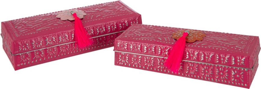 J-Line set van 2 dozen Kurt metaal roze