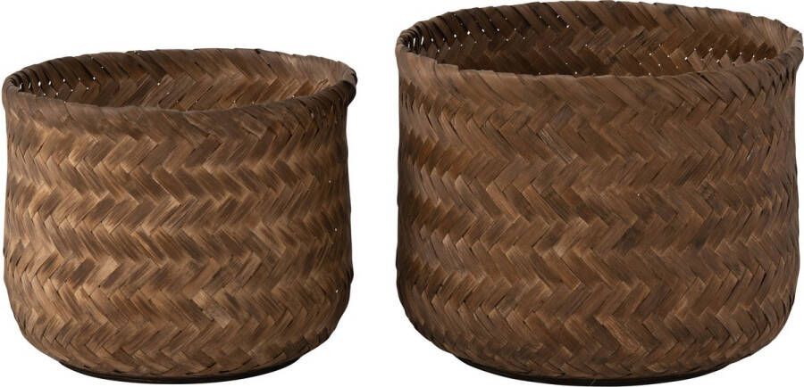 J-Line Set Van Twee Mand Bamboo Donkerbruin