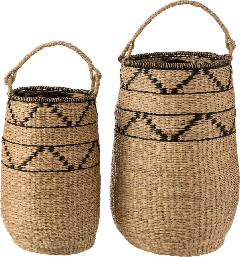 J-Line Set Van 2 Manden Groot Zeegras Naturel|Zwart