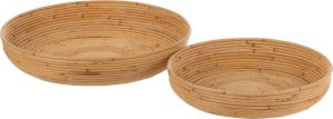 J-Line Set Van 2 Schalen Rotan Naturel