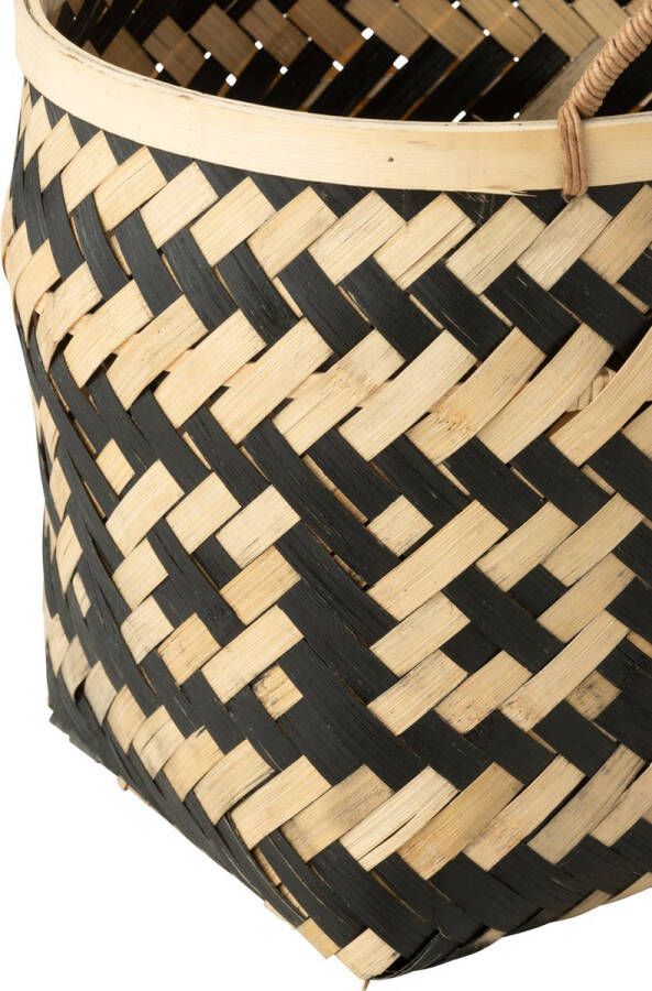 J-Line Set Van 3 Mand Patronen Handvaten Bamboe Naturel|Zwart