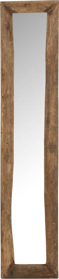J-Line Spiegel Rechthoek Hout Bruin Small Wandspiegel 120 x 24 cm