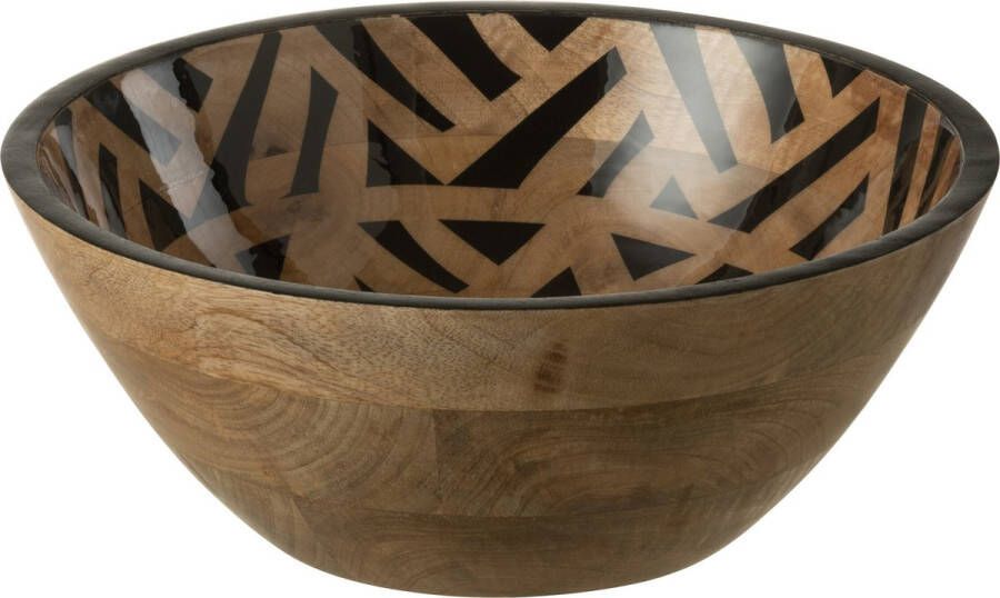 J-Line Kom Ster Mango Hout Zwart Naturel Large
