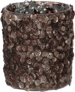 J-Line T-Lichthouder Paillettensuiker Mat Donker Bruin Small 4 stuks