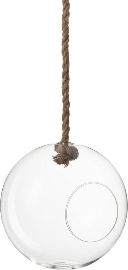 J-Line terrarium Bol glas koord transparant large