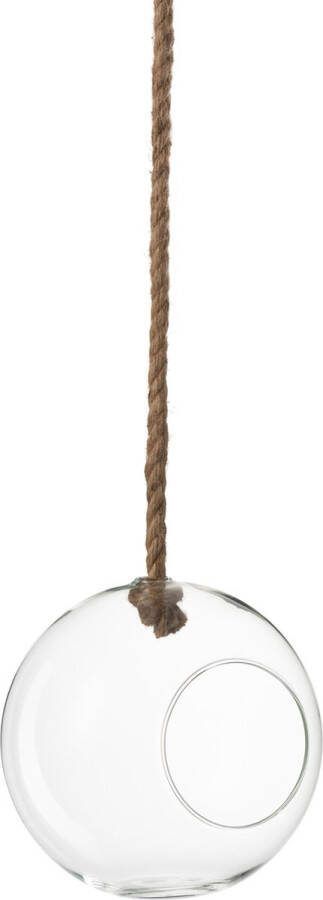 J-Line Terrarium Bol Glas Koord Transparant Small