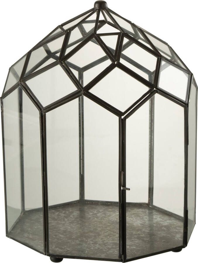 J-Line Terrarium | glas | zwart | 25x25x(h)39 cm