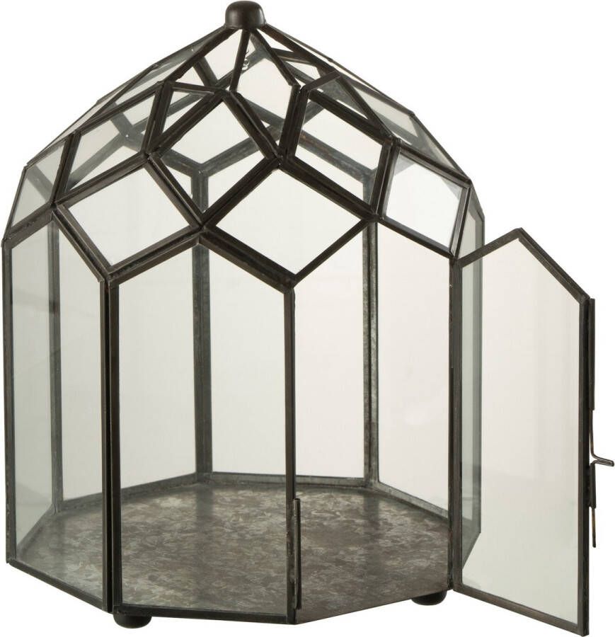 J-Line Terrarium | glas | zwart | 22x22x (h)30 cm