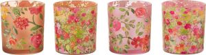 J-Line Windlicht Bloem Glas Mix Small Assortiment Van 4