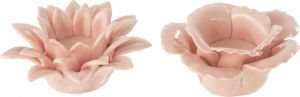 J-Line Theelichthouder | keramiek | roze | 11.5x11.5x(h)6.5 cm