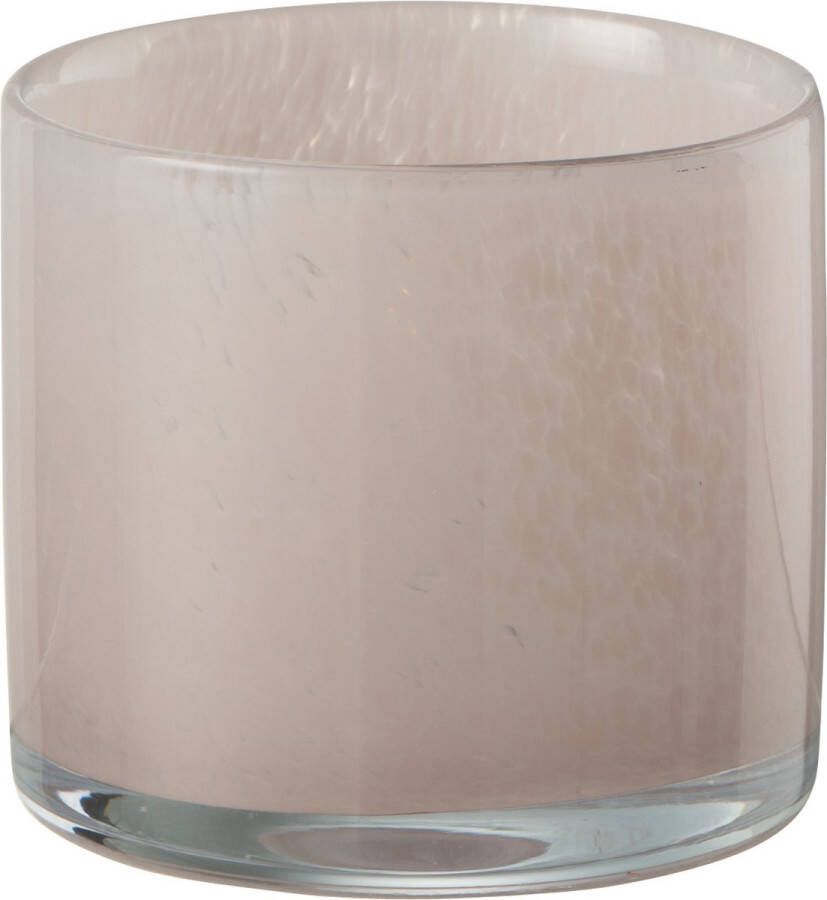 J-Line Theelichthouder | glas | roze | 8.5x8.5x(h)8.5 cm