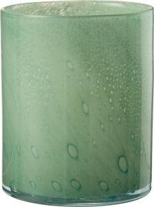 J-Line Theelichthouder | glas | groen | 15x15x (h)18 cm
