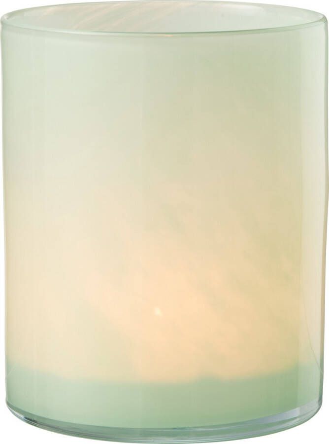 J-Line Theelichthouder | glas | muntgroen | 15x15x (h)18 cm