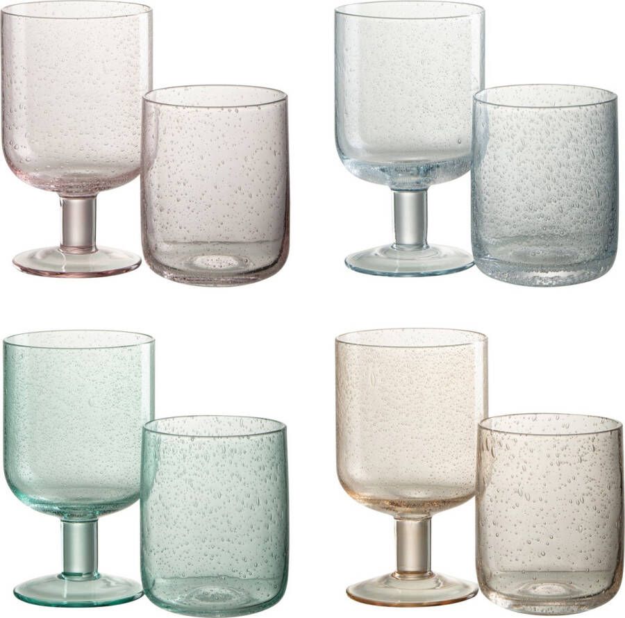 J-Line Tommy wijnglas glas mix 4 stuks woonaccessoires