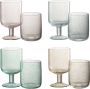 J-Line Tommy wijnglas glas mix assortiment van 4 stuks woonaccessoires - Thumbnail 1