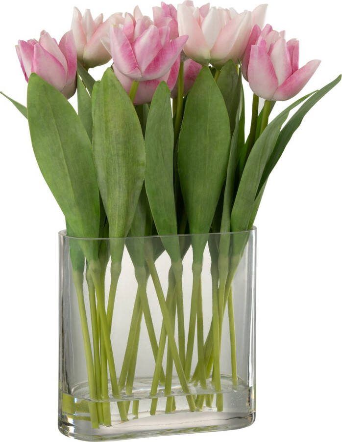 J-Line Tulpen | kunststof | roze | 19x12x (h)38 cm
