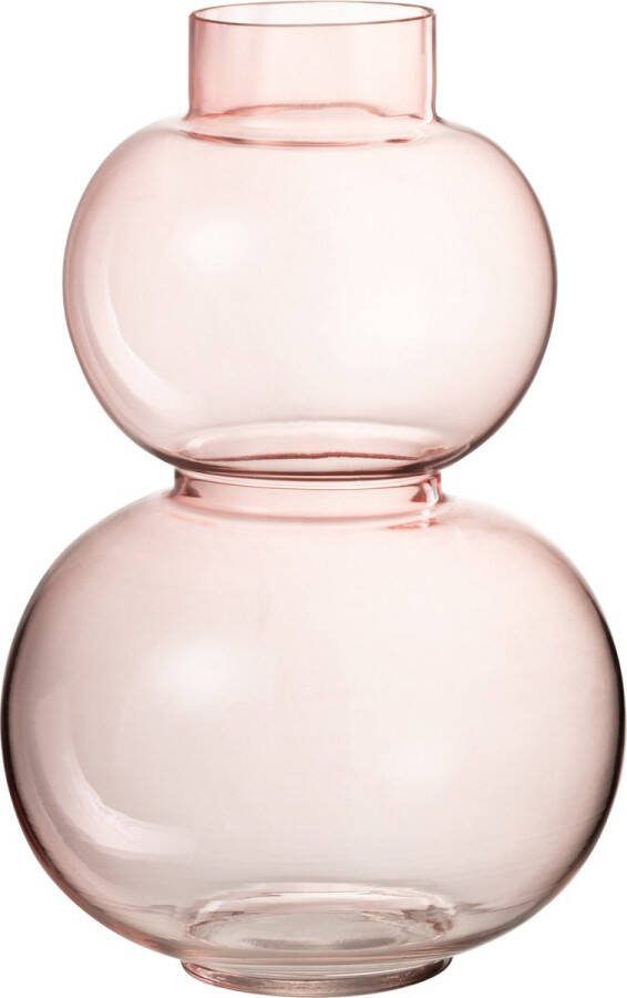 J-Line Vaas Bol Glas Roze Small Bloemenvaas 28.50 cm hoog