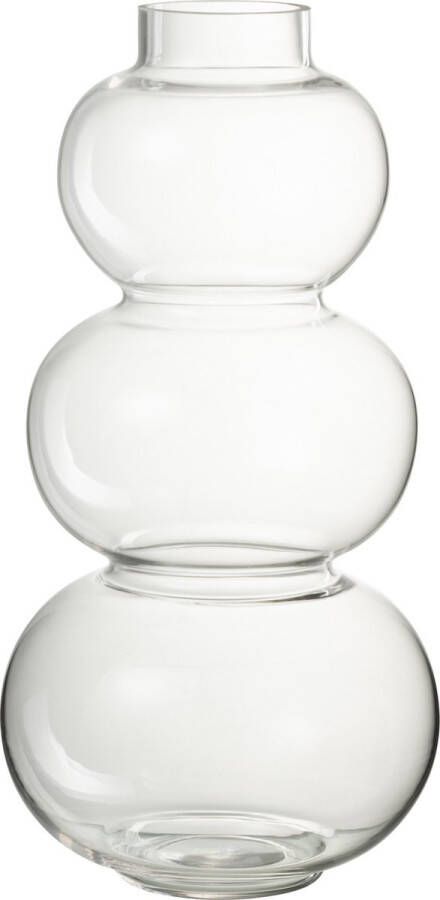 J-Line Vaas Bol Glas Transparant Large Bloemenvaas 36.00 cm hoog