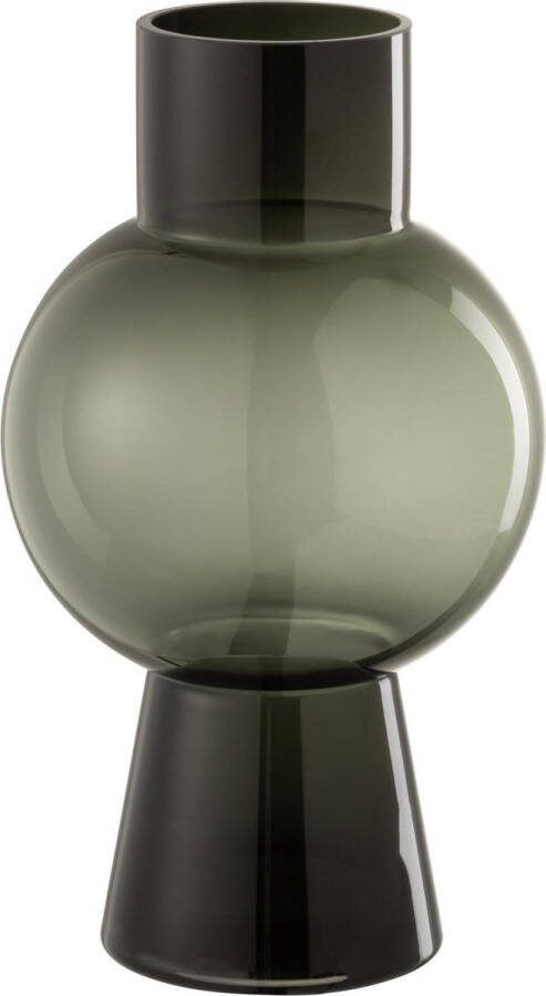 J-Line Vaas Bol Zwart Glas Medium