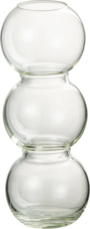 J-Line Vaas Bollen Glas Transparant Small Bloemenvaas 23.00 cm hoog