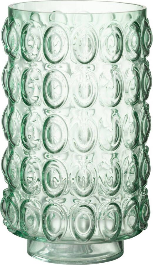 J-Line Vaas Bubbels Glas Licht Groen Large Bloemenvaas 30.50 cm hoog